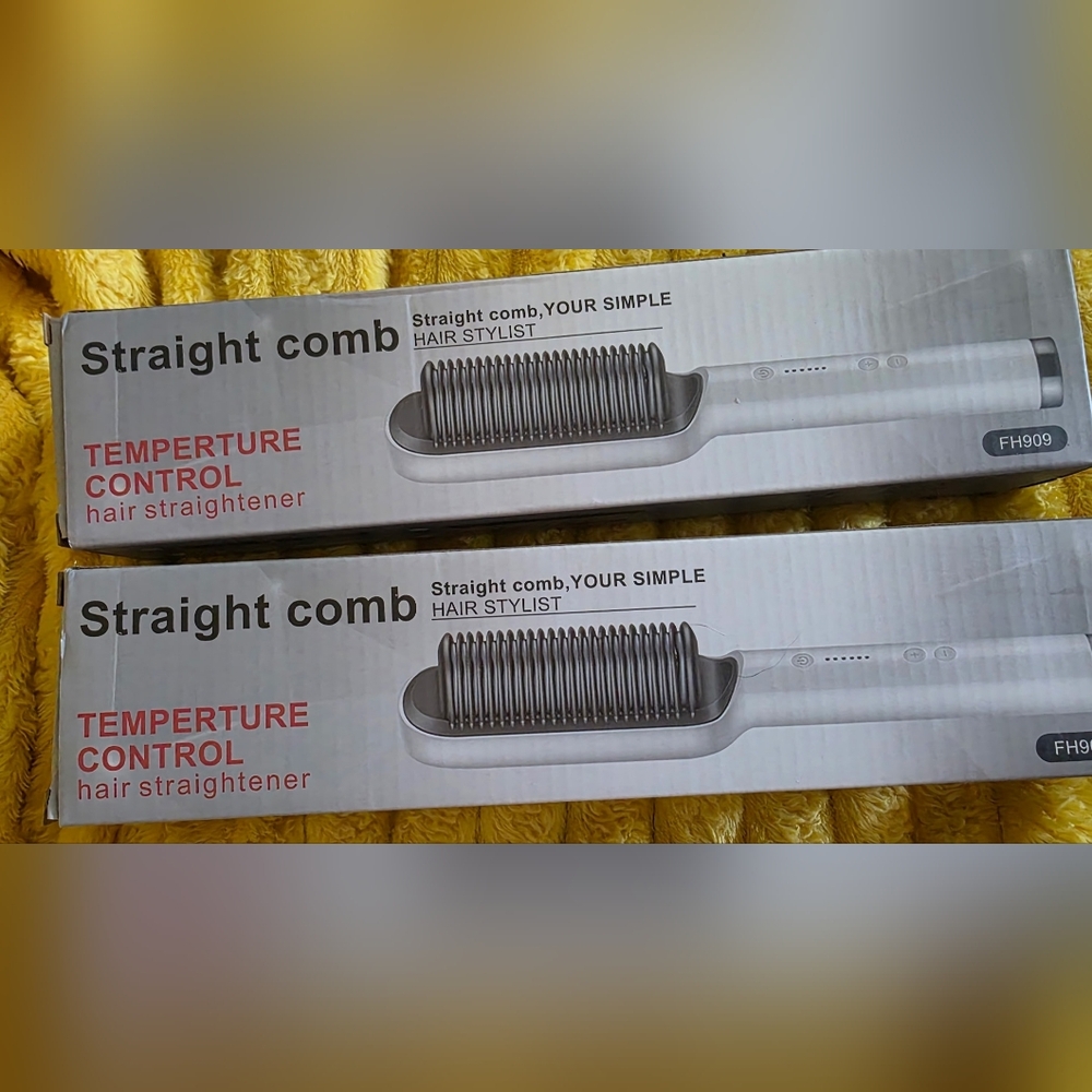 Simple Men’s Heated Straight Comb - Silver & White